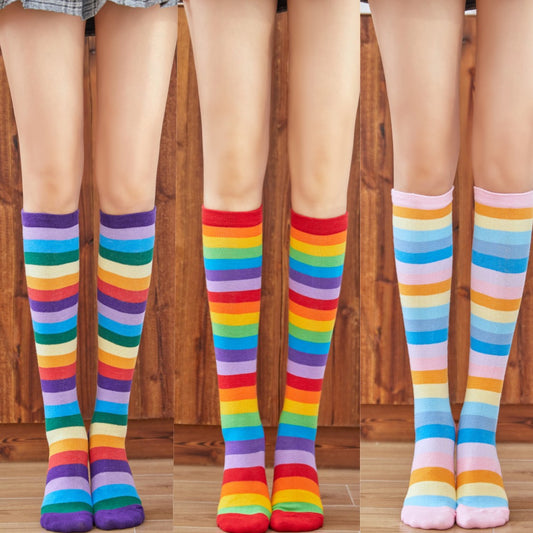 Knee Length Rainbow Socks