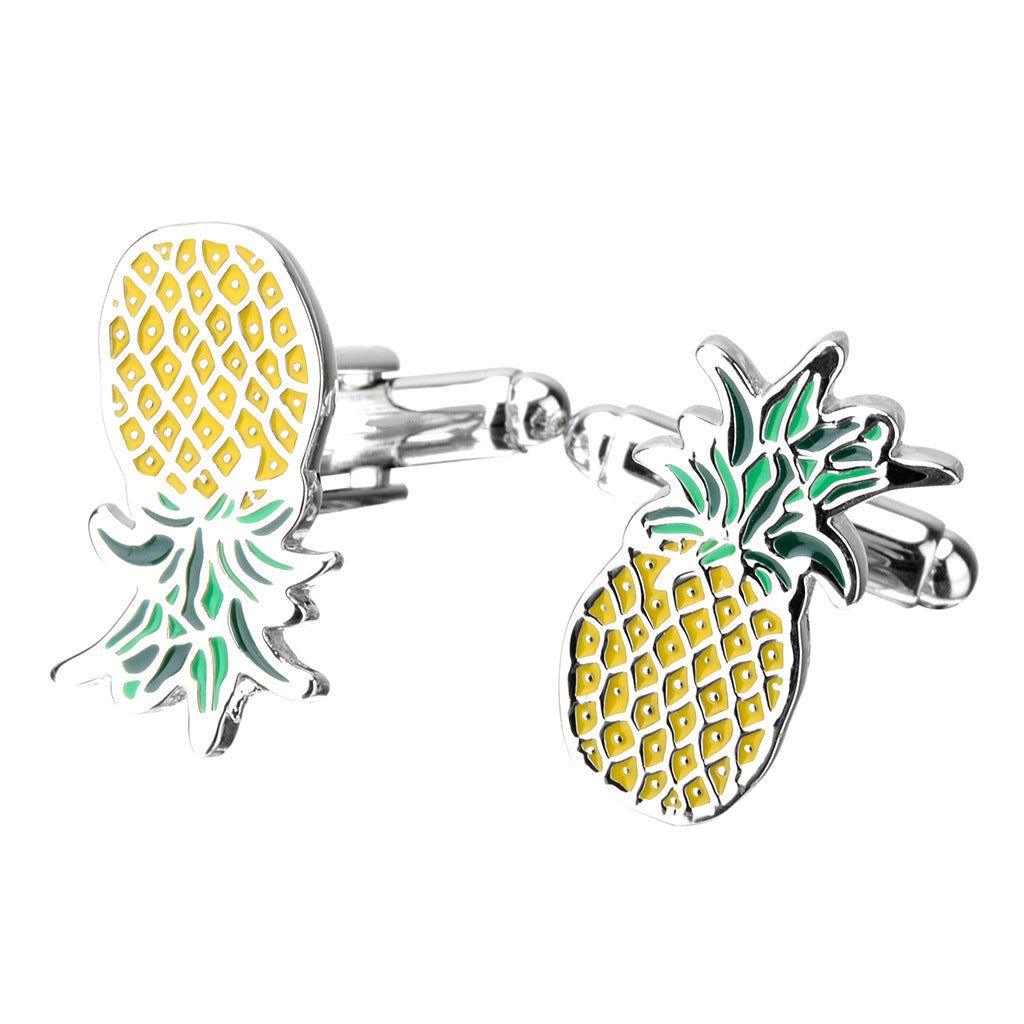 Pineapple Fruit Shaped Shirt Cufflinks