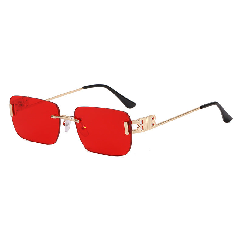 Retro Rimless Colored Sunglasses