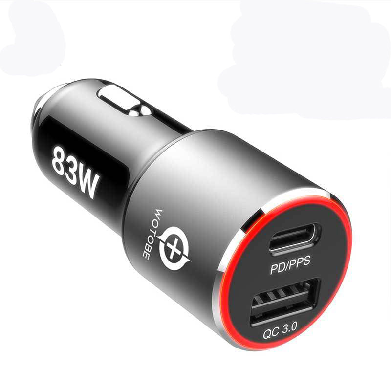 83W fast Car Charger. USB-C and Lightning Charger