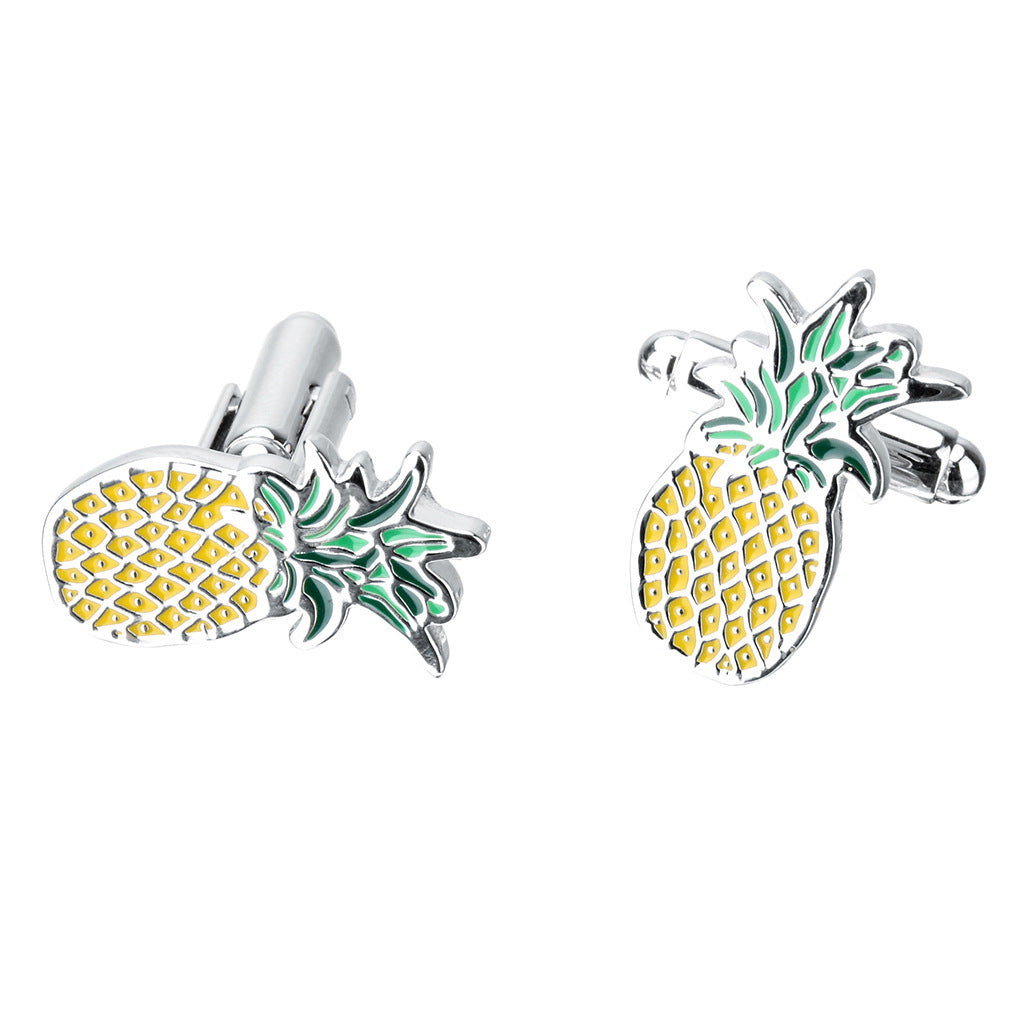 Pineapple Fruit Shaped Shirt Cufflinks