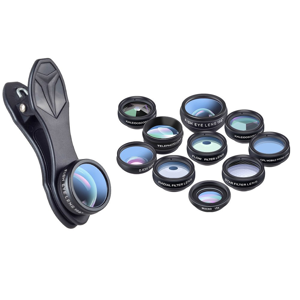 APEXEL Phone lens kit universal 10 in 1 Lens for smartphone