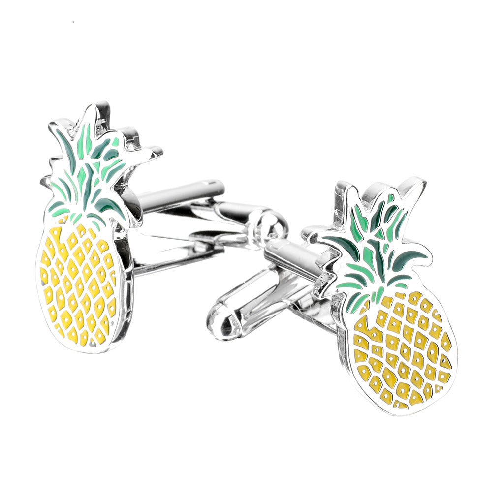 Pineapple Fruit Shaped Shirt Cufflinks