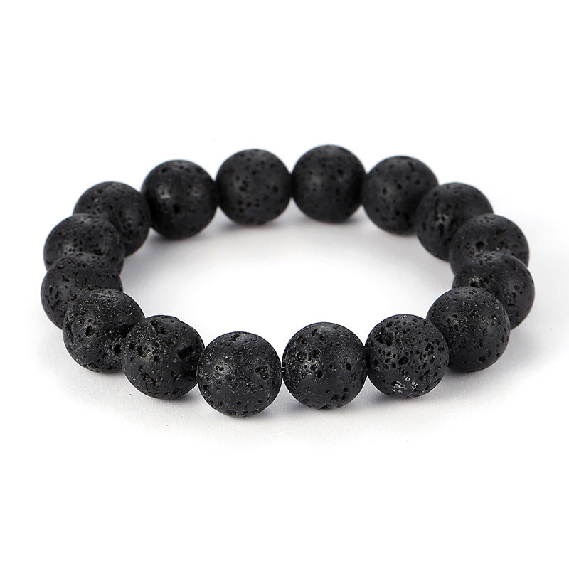 Black Volcanic Rock Stretch Bracelet