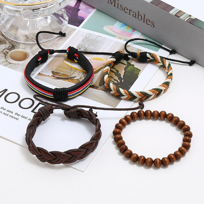 Men's Fashion Vintage Weave Leather Bracelet