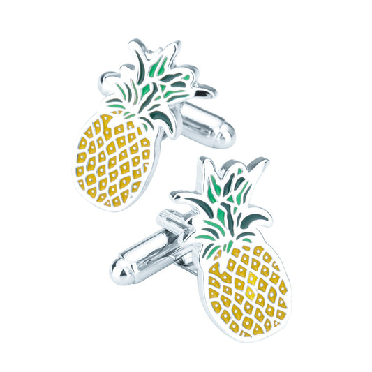 Pineapple Fruit Shaped Shirt Cufflinks