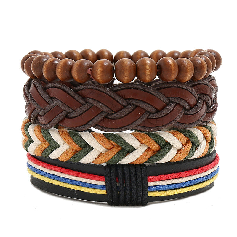 Men's Fashion Vintage Weave Leather Bracelet