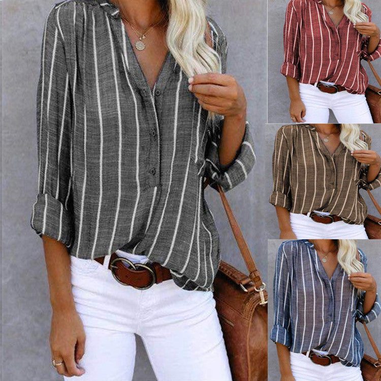 Printed Striped Shirt For Women