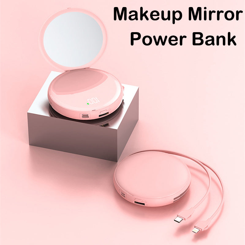 Mini Round Rechargeable Battery With Its Own Beauty Mirror