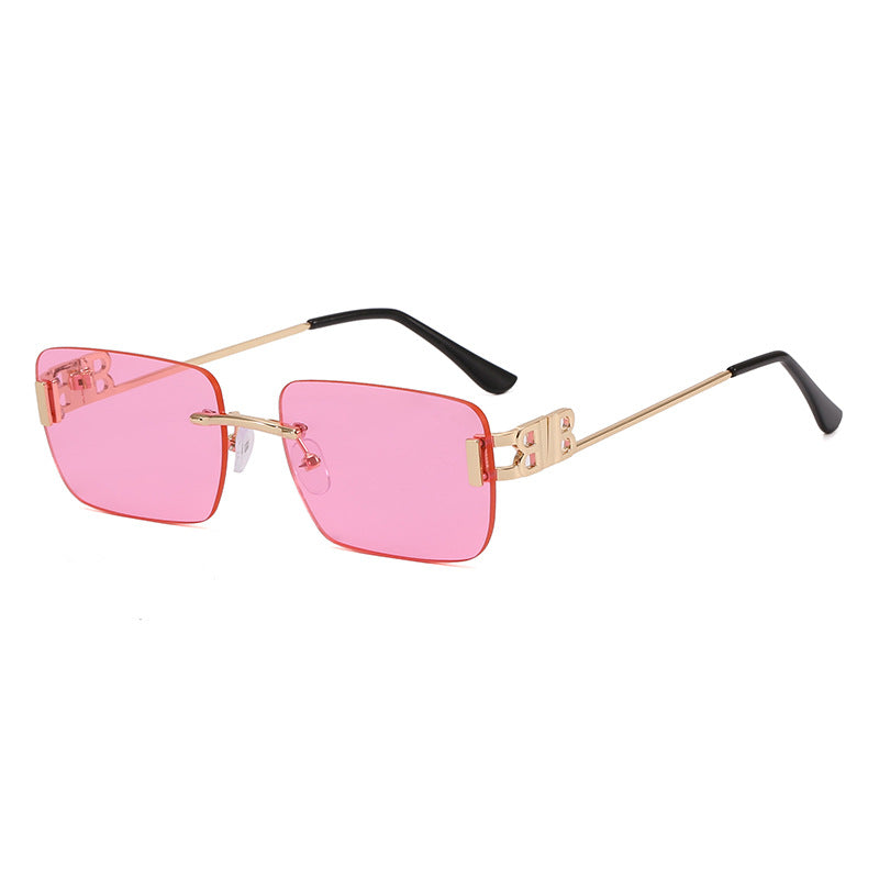 Retro Rimless Colored Sunglasses