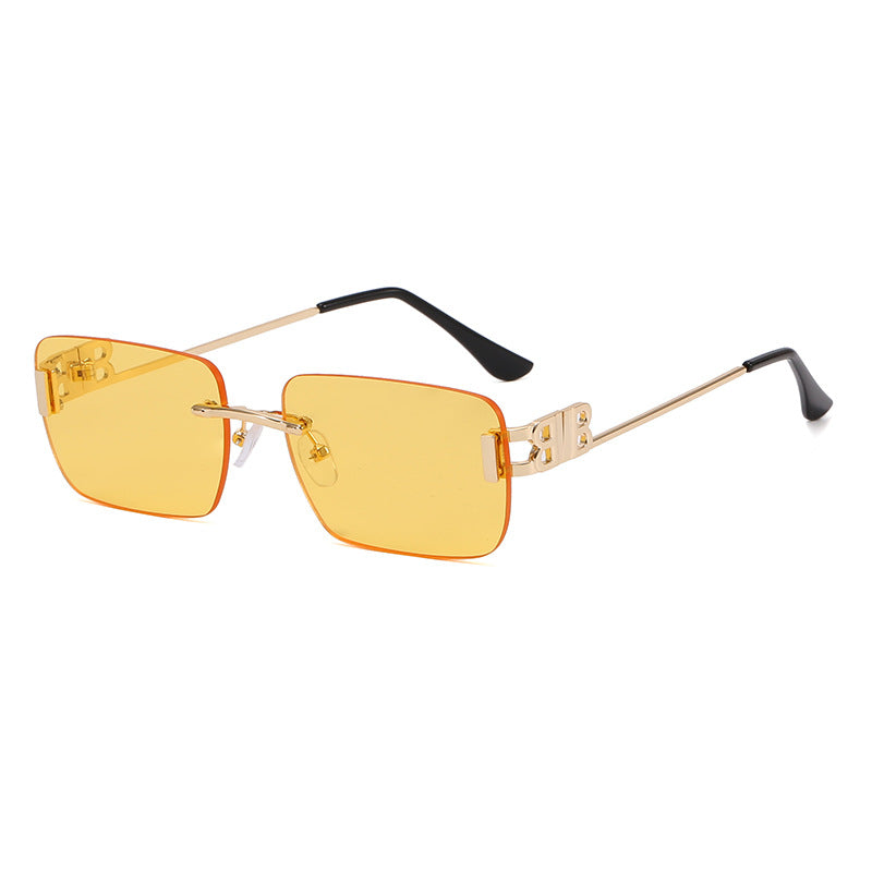 Retro Rimless Colored Sunglasses