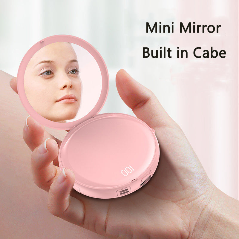 Mini Round Rechargeable Battery With Its Own Beauty Mirror